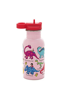 Pink Dino Pipetli Paslanmaz Çelik Matara 400 ml