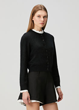 Siyah Beyaz Yün Hırka