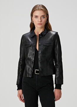 Liam Siyah Deri Ceket