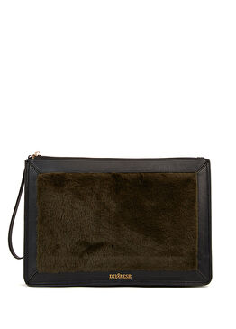 Siyah Kadın Deri Clutch