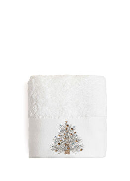 Trım Beyaz Pamuk Bambu El Havlusu 30 x 50 cm