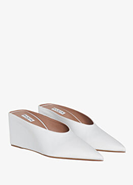Cube Wedge Beyaz Kadın Terlik