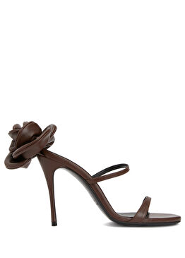 Kahverengi Kadın Deri Terlik