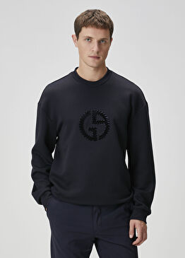 Lacivert Logo Detaylı Sweatshirt