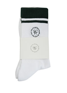Beyaz Yeşil Kadın Çorap