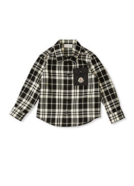 Siyah Ekose Desenli Erkek Çocuk Gömlek