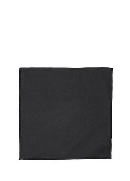 Siyah Şal Desenli İpek Mendil