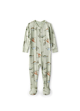 Yeşil Uzun Kollu Erkek Bebek Patikli Uyku Tulumu