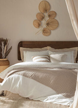 Perla Ekru Bambu Ekstra King Size Nevresim Seti 260 x 220 cm