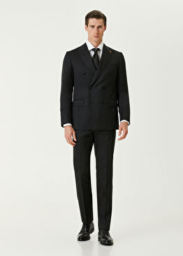 Vıcenza Siyah Yün Kruvaze Takım Elbise