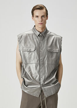 Gri Deri Yelek