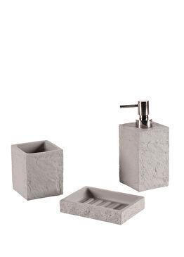 Terra Gri Polirezin 3'lü Banyo Seti