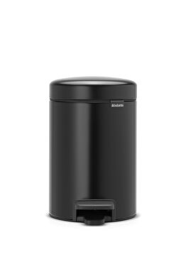Newicon Matt Black Çelik Pedallı Banyo Çöp Kovası 3 Lt