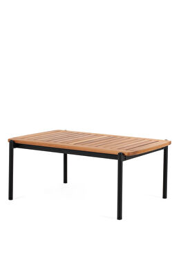 Ban Iroko Siyah Metal Bahçe Sehpası