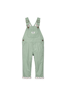 Yeşil Ayarlanabilir Askılı Kız Çocuk Salopet