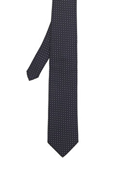 Lacivert Mikro Desenli İpek Kravat