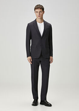 Oasi Lino Lacivert Keten Takım Elbise