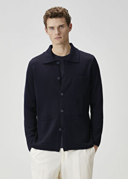 Lacivert Yün Triko Hırka