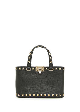Rockstud Mini Siyah Kadın Deri Çanta