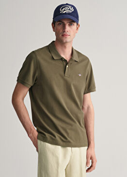 Yeşil Logolu Polo Yaka Regular Fit Kısa Kollu Erkek T-Shirt