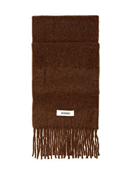 Kahverengi Kadın Yün Atkı