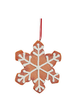 Gingerbread Kar Tanesi Formlu Yılbaşı Süsü