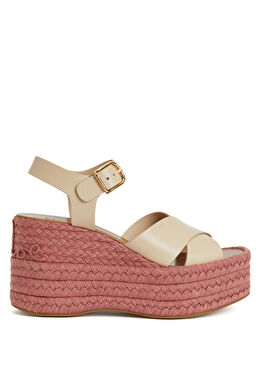 Bej Kadın Deri Espadril