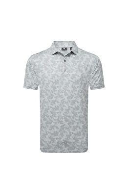 Pop Camo Lisle Gri Kısa Kollu Erkek Golf T-Shirt 