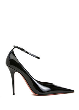 Anok Siyah Deri Topuklu Ayakkabı