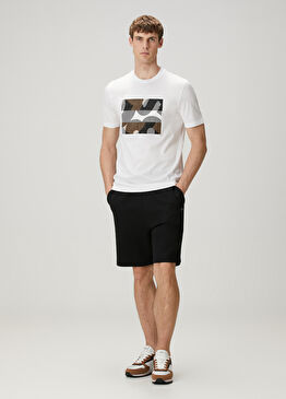 Siyah Beli Kordonlu Bermuda