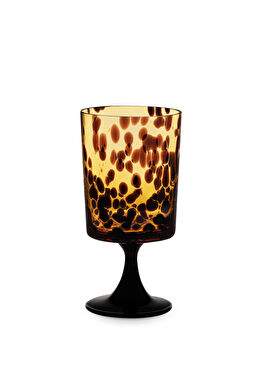 Leopar Desenli Cam Su Bardağı