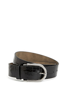 Siyah Kadın Deri Kemer