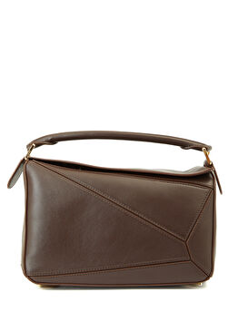 Small Featherlight Puzzle Kahverengi Deri Çanta