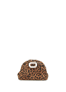 Camelia Micro Leopar Kadın Süet El Portföyü