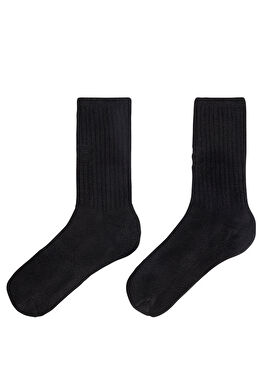Terry Siyah Erkek Çorap