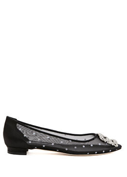 Hangisi Siyah Beyaz Fileli Tokalı Babet