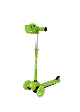 Dino Işıklı Mini Cruiser Yeşil 3 Tekerlekli Unisex Çocuk Scooter