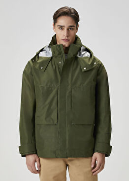 Haki Kapüşonlu Mont