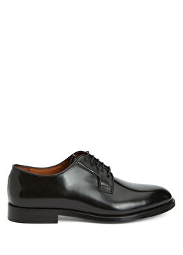 Siyah Dolgun Burunlu Erkek Deri Ayakkabı