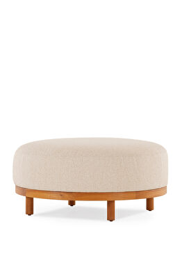 Avend İroko Ekru Yuvarlak Bahçe Pufu