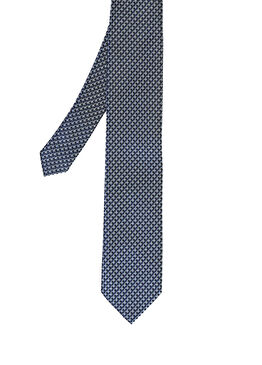 Lacivert Mikro Geometrik Desenli Kravat