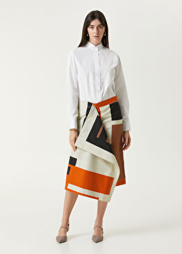 FF Puzzle Turuncu Midi Anvelop Etek