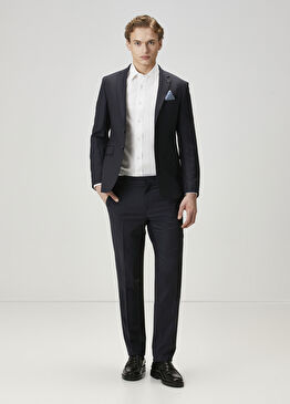 Drop 6 Lacivert Yün Karışımlı Takım Elbise