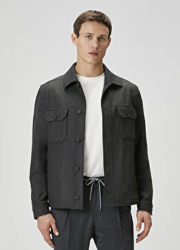 Antrasit Kaşmir Dış Gömlek