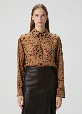 Taba Desenli İpek Gömlek