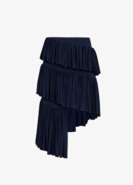 Lacivert Asimetrik Etek