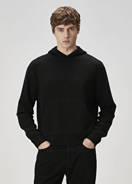 Siyah Kapüşonlu Kaşmir Kazak