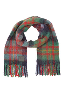 Yeşil Kadın Yün Karışımlı Atkı