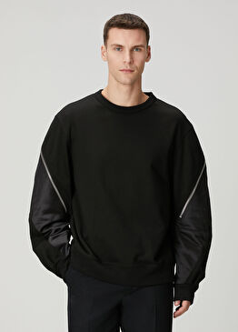 Hando Siyah Fermuar Detaylı Sweatshirt