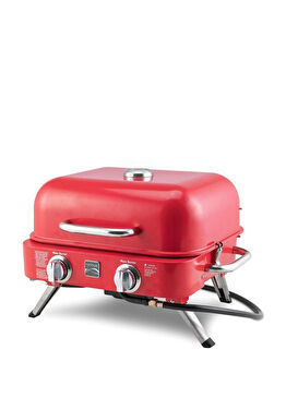 Kırmızı Masa Üstü Gazlı Barbekü